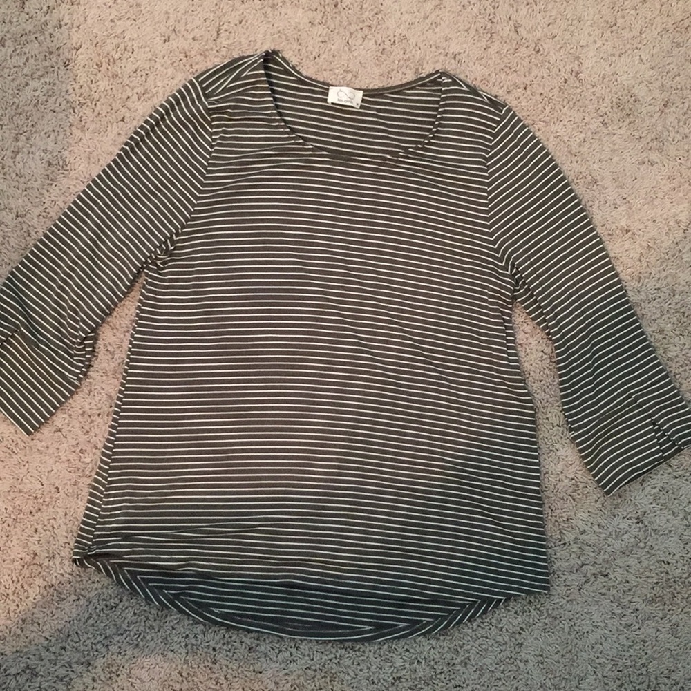 Green and White striped shirt